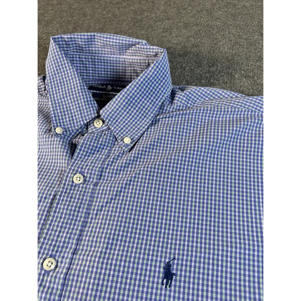Ralph Lauren Blake Mens Long Sleeve Button Up Shirt, Size Large, Plaid,